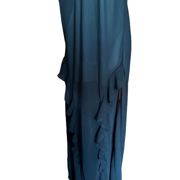 Victoria Secret Black Cami Swimsuit Ruffled Maxi Coverup Sheer Flowy Beach Slip - Picture 4 of 7